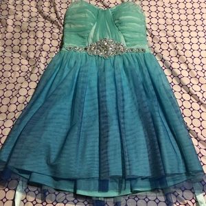 Green to Blue formal dress